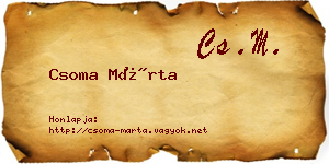 Csoma Márta névjegykártya